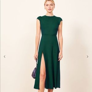 *NWT* Reformation Gavin Dress in Kelly Green